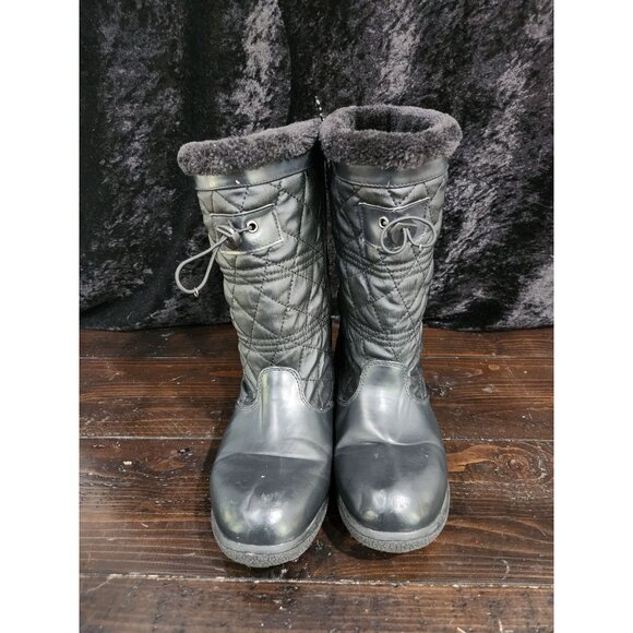 Totes Womens Faux-Fur Lined Quilted Winter Boots Size 8 - Picture 6 of 9